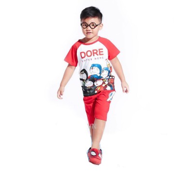 Bộ đồ thun Doraemon siêu anh hùng cho bé trai
