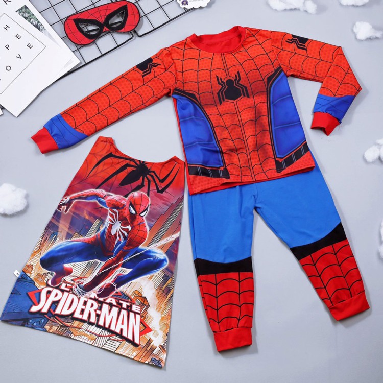 Bộ Hóa Trang Siêu Nhân Nhện Spiderman - Tặng Áo Choàng Và Mặt Nạ - Đồ Bộ,  Áo Khoác Siêu Nhân