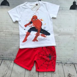 Bộ đồ thun tranh vẽ người nhện Spiderman cho bé trai