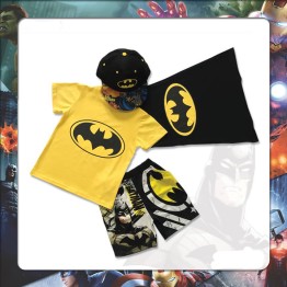 Đồ siêu nhân in 3D hình Batman kèm choàng và nón cho bé trai từ 11kg - 28kg