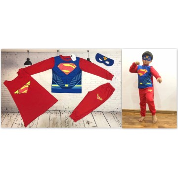 Đồ siêu nhân tay dài Superman cơ bắp màu đỏ