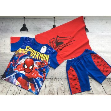 Bộ áo thun người nhện Spiderman đèn cảm ứng cho bé trai