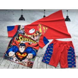 Bộ áo thun siêu nhân Superman đèn cảm ứng cho bé trai